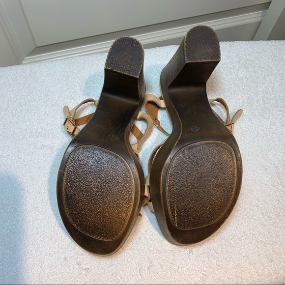 EXÉ tsakiris mallas upper leather beige platform sandals ankle strap size 39 - Picture 9 of 10